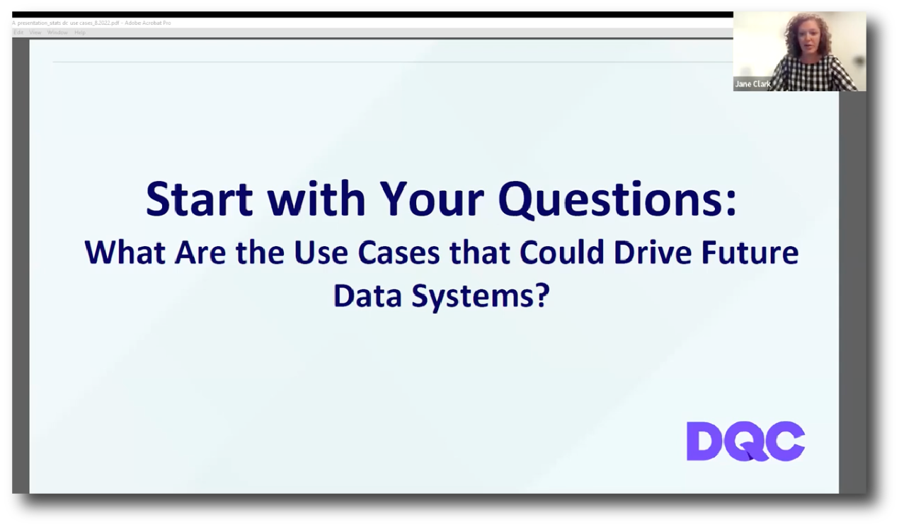 Start with your questions: What are the use cases that could drive future data systems